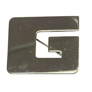 Vintage "G" Shaped Initial Silver Tone Metal Brooch Pin